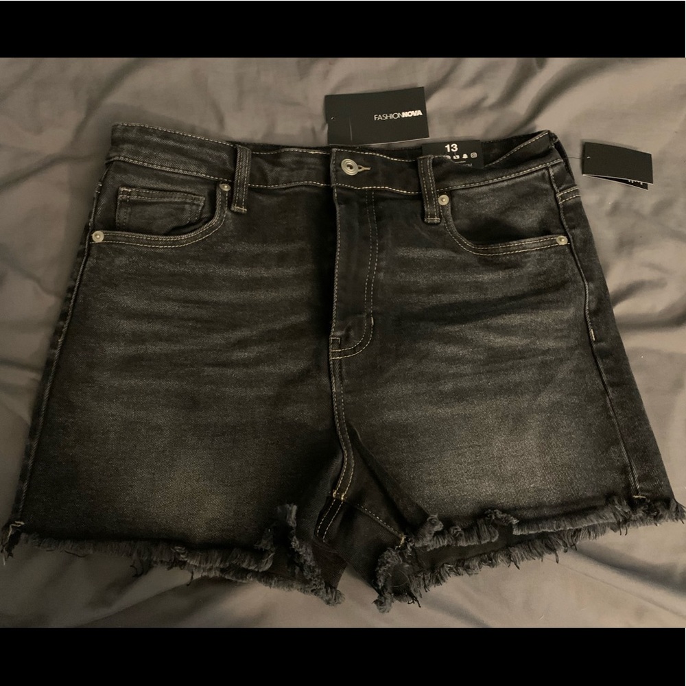 Fashion nova dark denim shorts